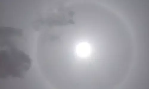 Natureās Wonder: Massive sunās halo delights Hyderabadis on a busy Tuesday afternoon