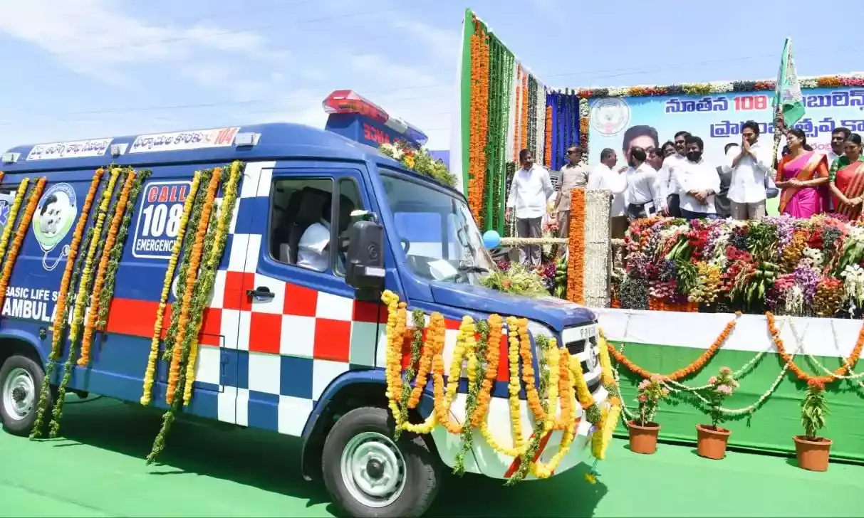 Jagan adds 146 new 108 ambulances to emergency medical services in AP.