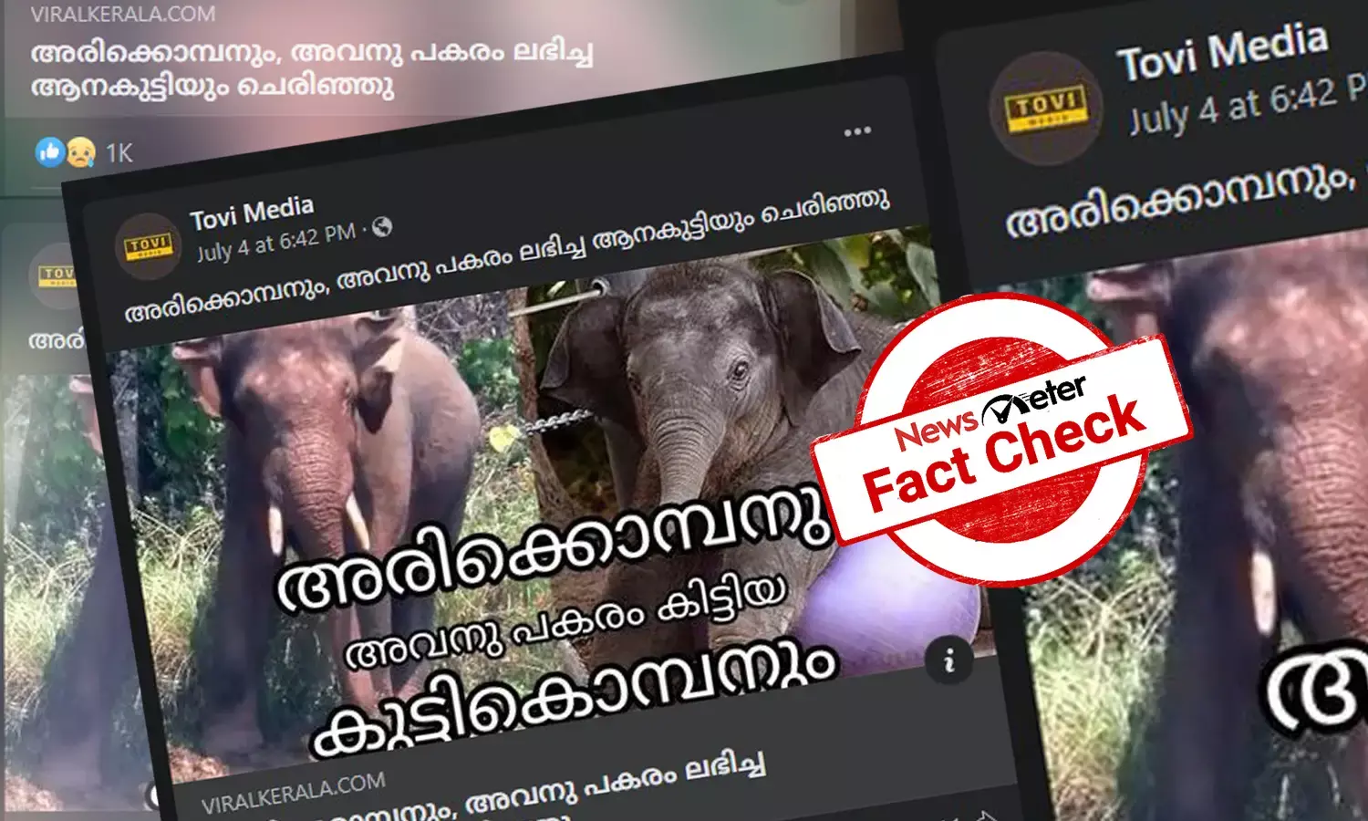 അരിക്കൊമ്പന്‍ ചെരിഞ്ഞെന്ന് വ്യാജവാര്‍ത്തയുമായി ഓണ്‍ലൈന്‍ പോര്‍ട്ടലുകള്‍