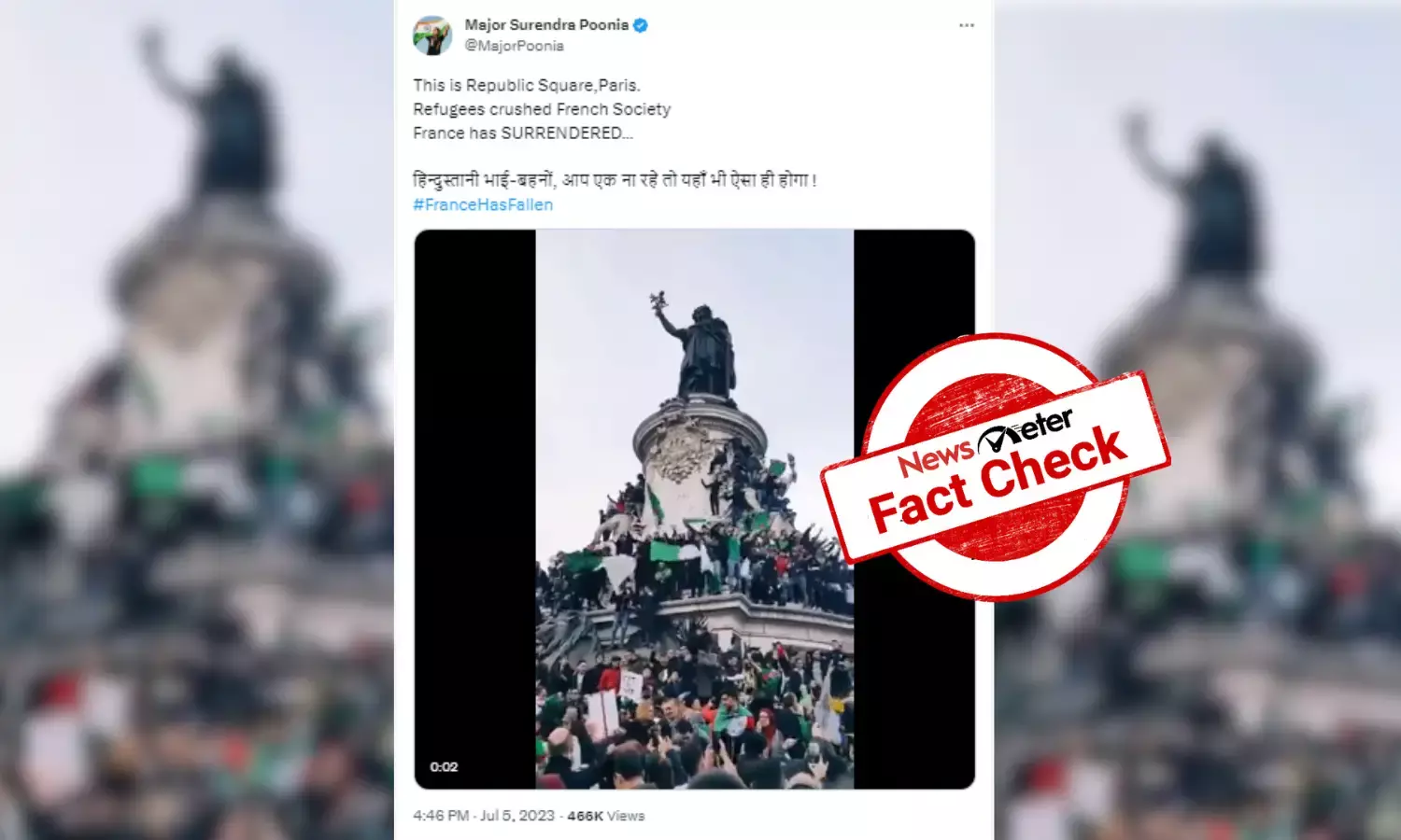 Fact Check: 2019 video of Algerian protest in Paris falsely linked to recent French riots