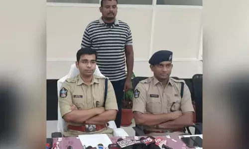 Cadre leader Madakam Deva alias Bhagat surrenders to Alluri Sitarama Raju police.