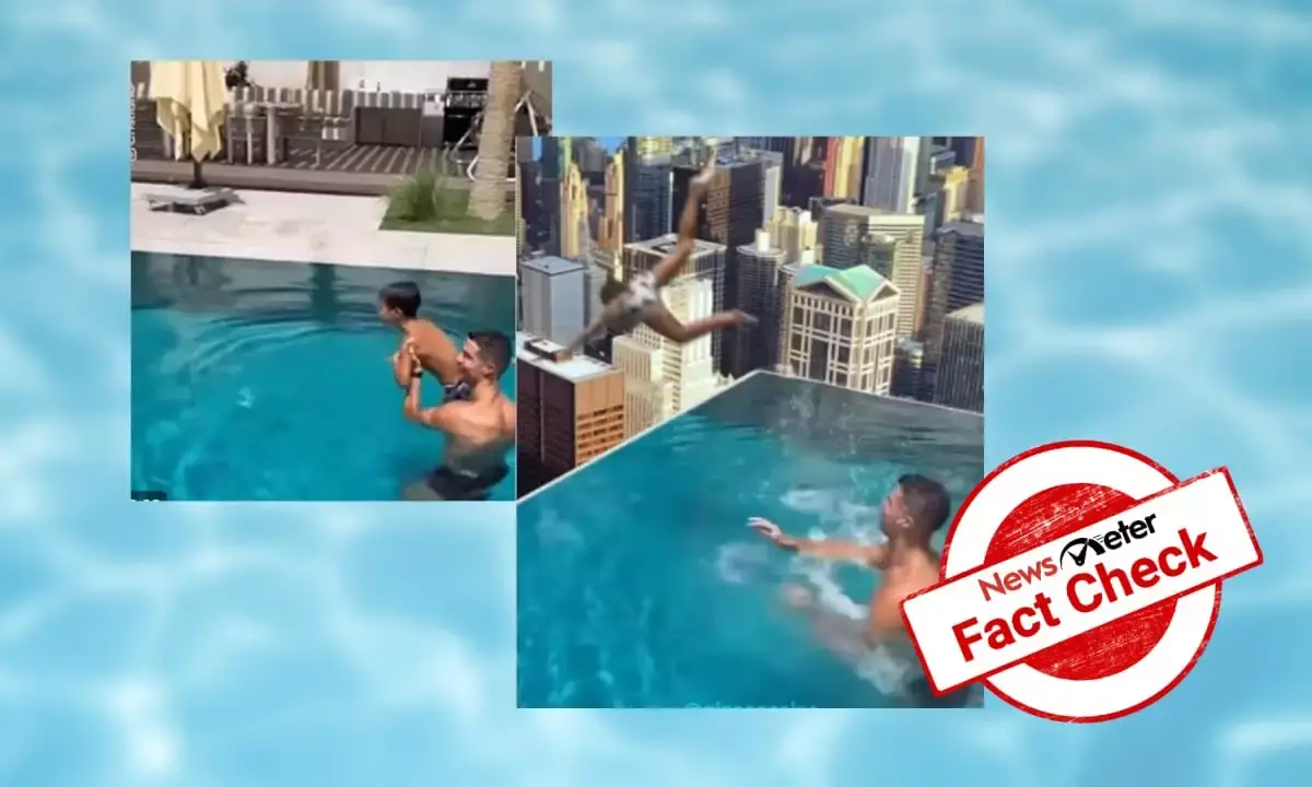 Fact Check: Viral video of footballer Cristiano Ronaldo tossing son from a skyscraper is edited