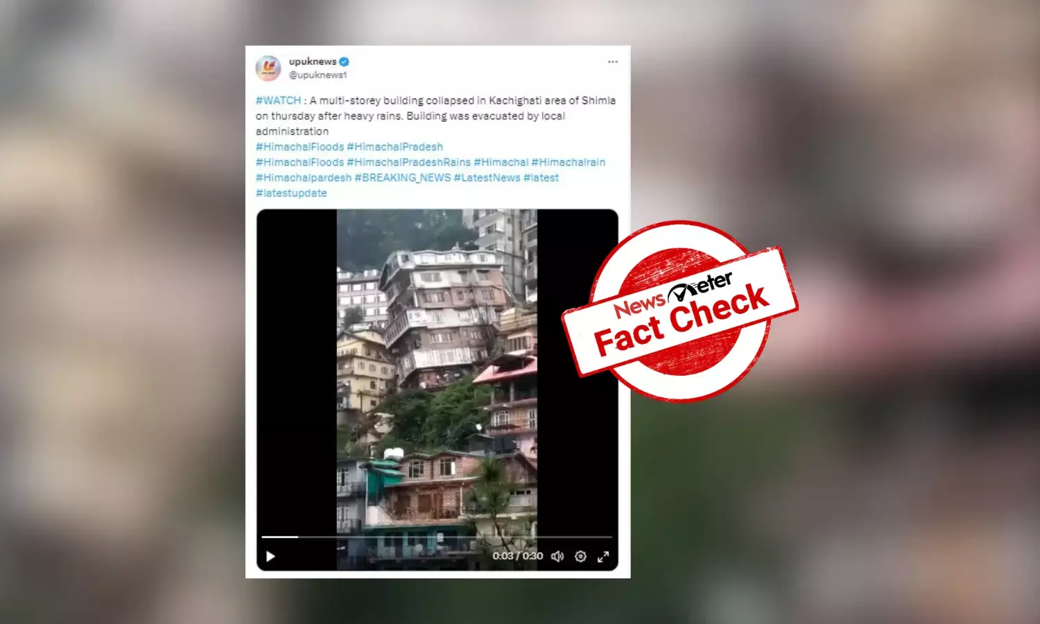 Fact Check: Video of building collapse in Shimla is from 2021, not 2023
