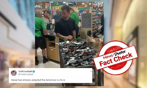 Fact Check: Viral image of footballer Lionel Messi shopping for guns in US is morphed