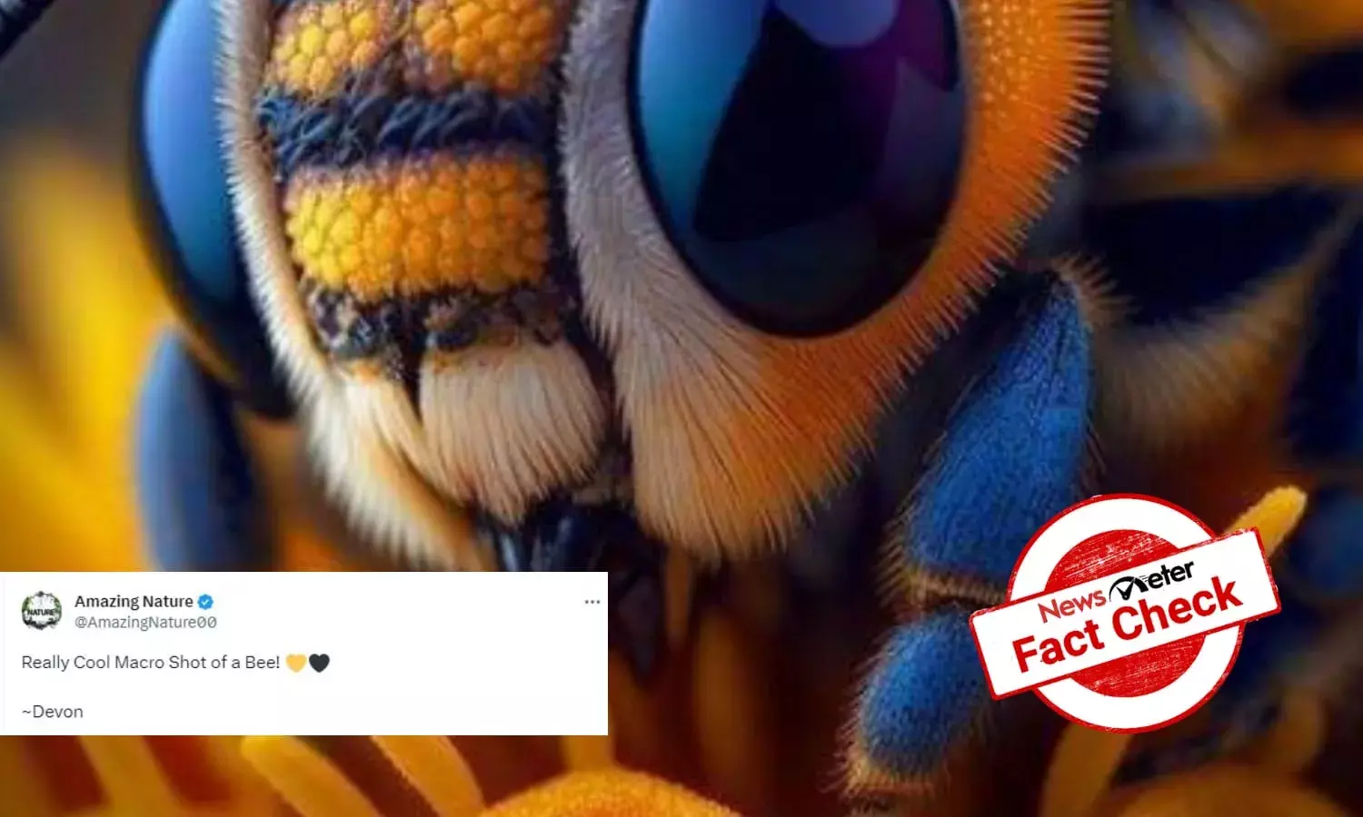 Fact Check: Can you tell if a close-up image of honey bee is real or not?