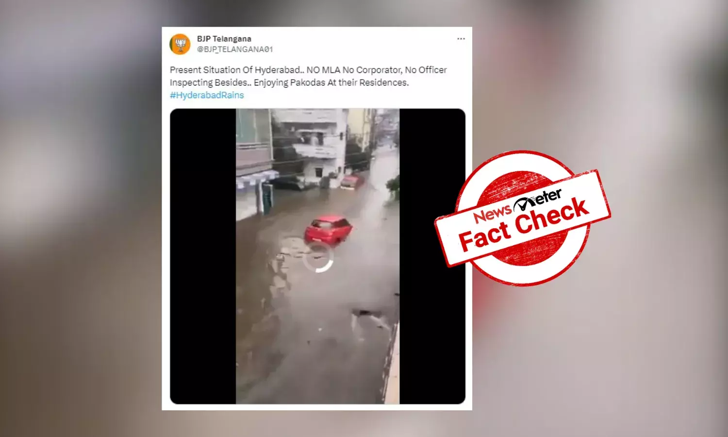 Fact Check: 2020 video of car floating in Hyderabad floods shared as recent