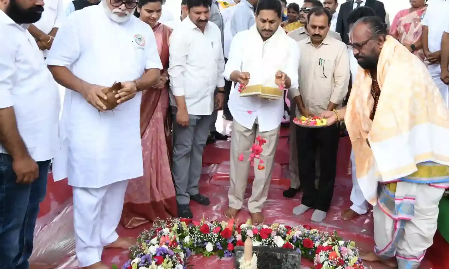 Jagan lays foundation for 50,793 houses under Amaravati’s CRDA.