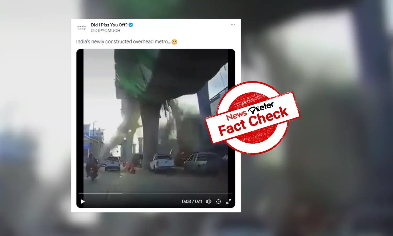 Fact Check: Video of Bangkok bridge collapse passed off as India’s metro pull cave in