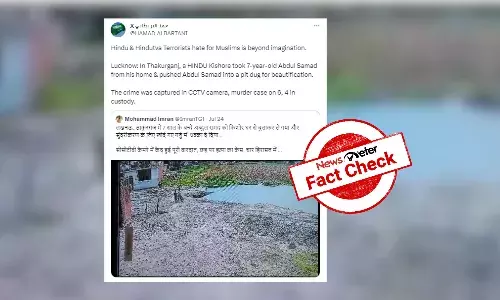 Fact Check: Video of child pushing another into pond shared with communal spin