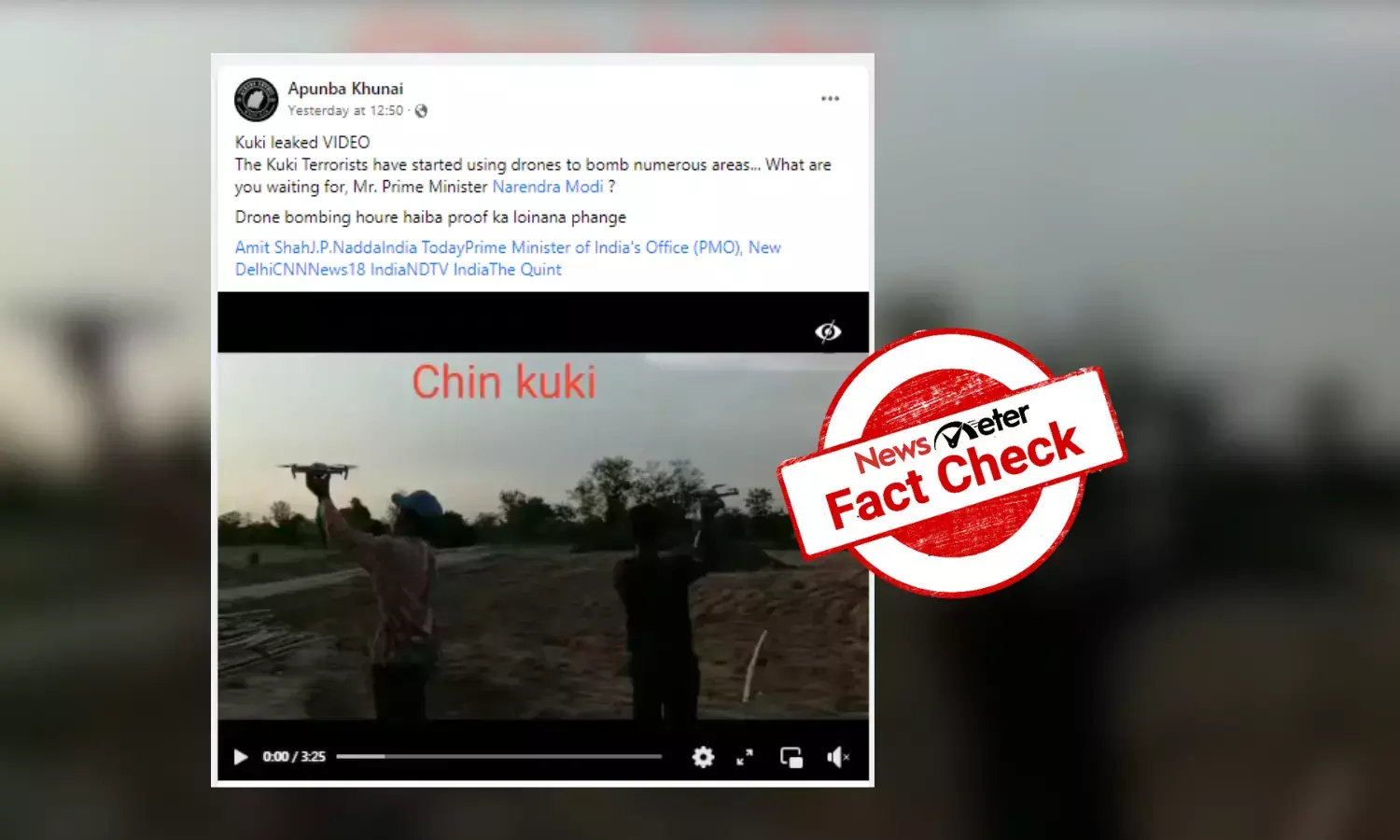Fact Check: Video of drone attack from Myanmar falsely attributed to Kuki community