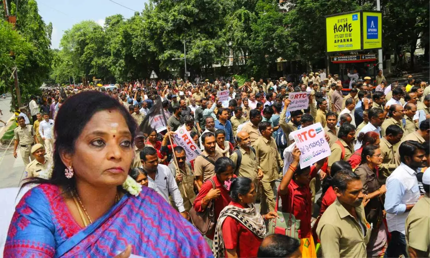 TS governor invites protesting TSRTC staffers to Raj Bhavan