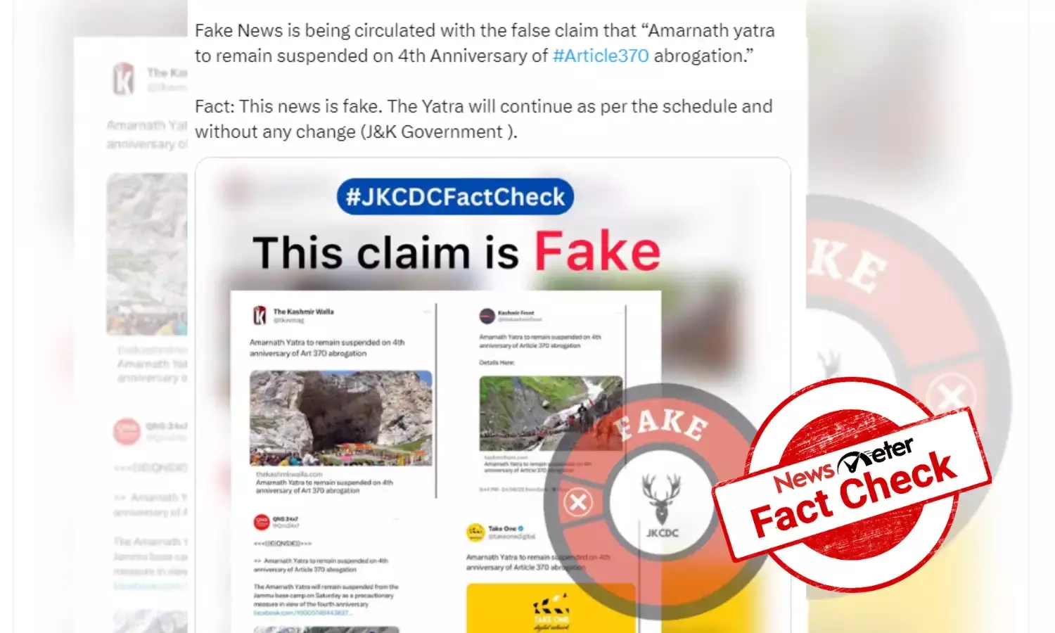 Did Amarnath Yatra continued on 4th anniversary of Article 370 in J&K? Here is the truth