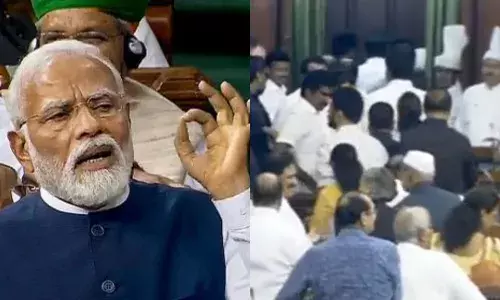 Modi gives three minutes speech on Manipur, Opposition staged a walk out