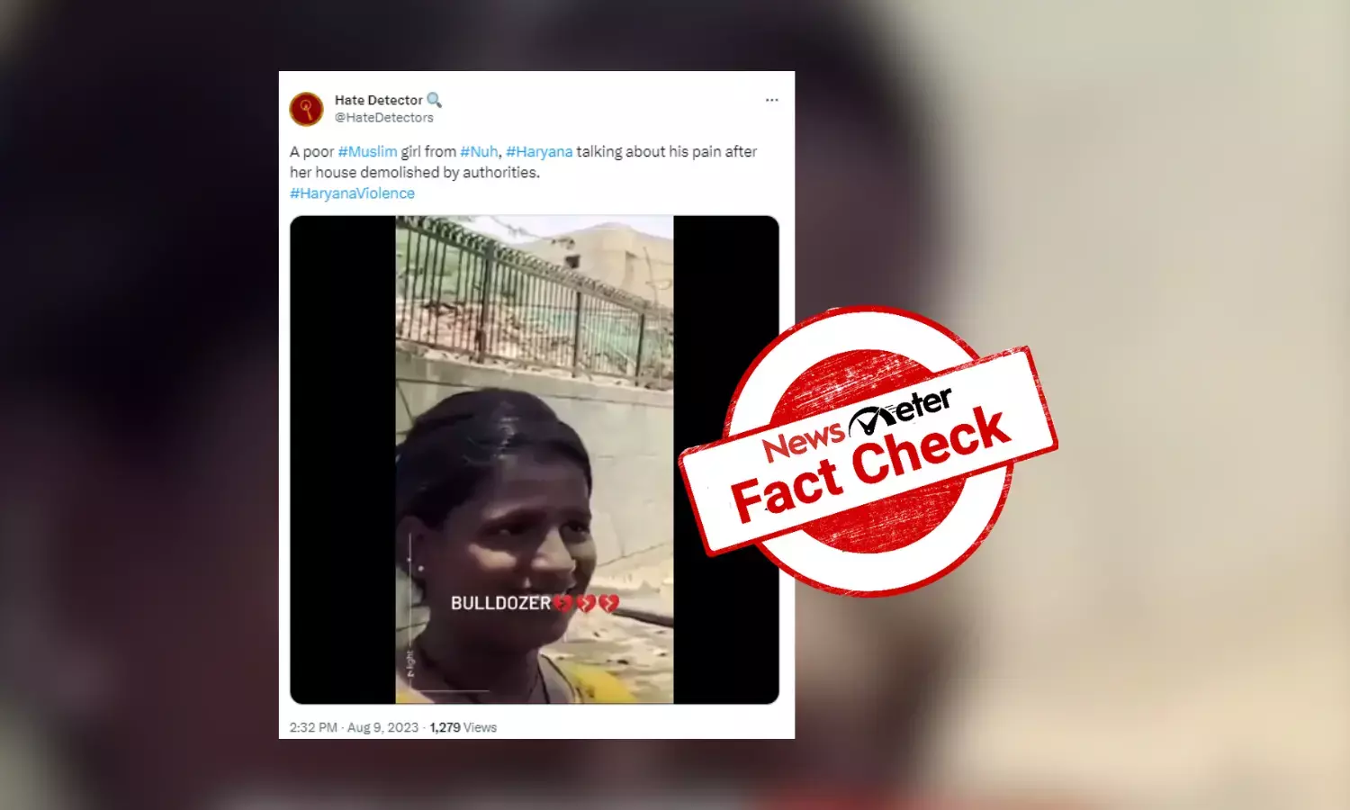 Fact Check: Video of girl crying over demolished home is from Delhi, not Haryana
