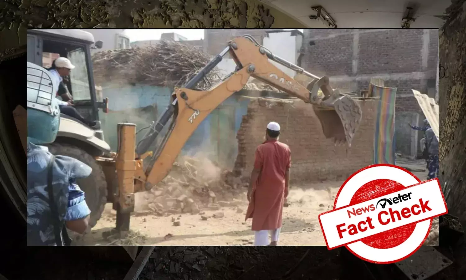 Fact Check: Old Image of a man staring at his home being bulldozed falsely linked to Haryana