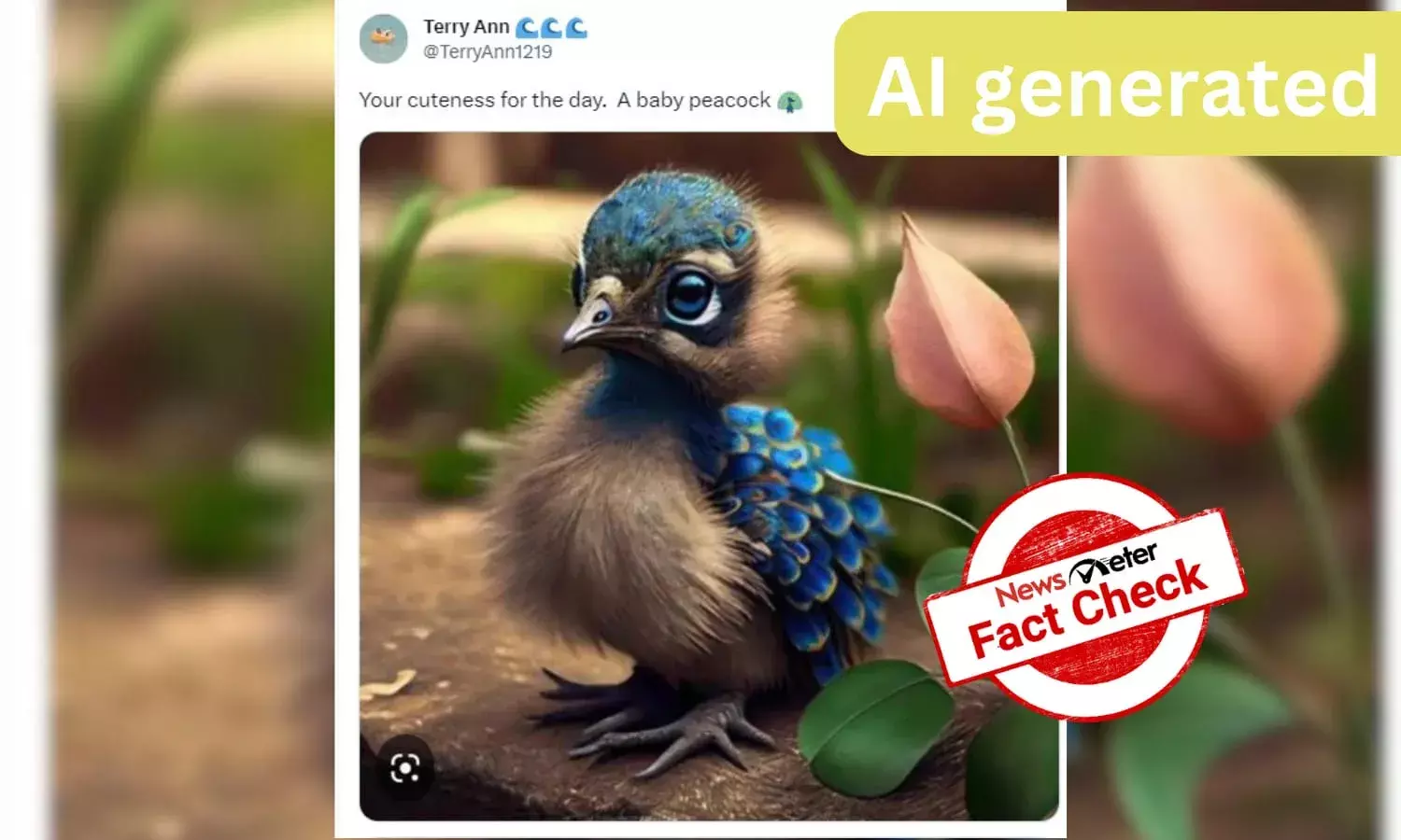 Fact Check: Viral image of a baby peacock is AI-generated