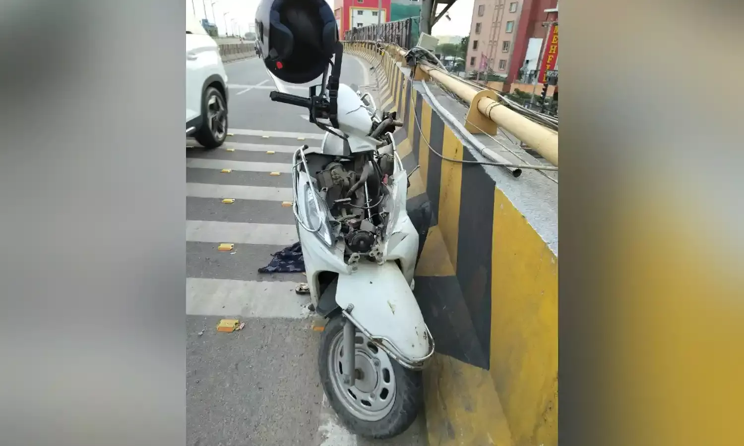 One woman dies after a two-wheeler accident at Hitech city flyover in Hyderabad.