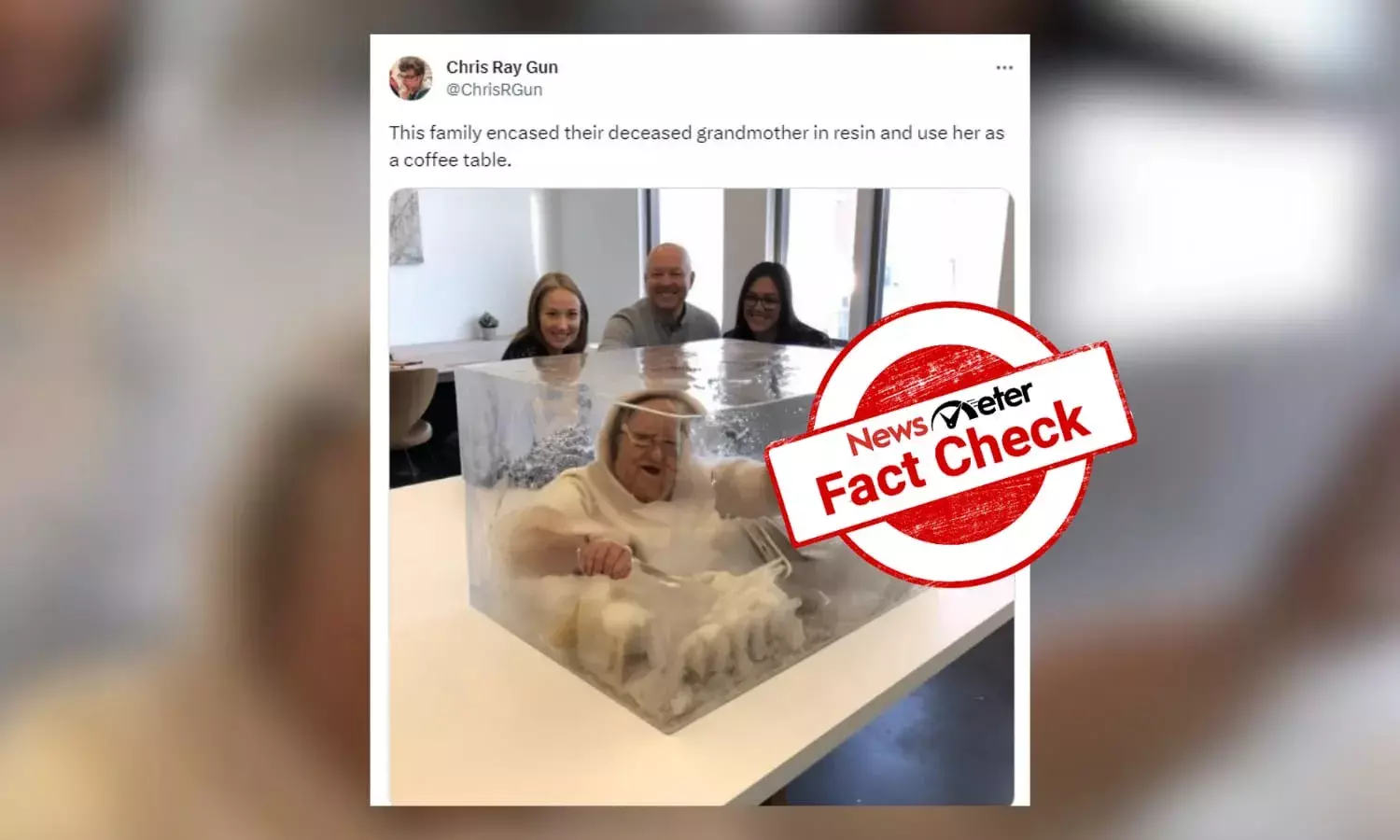 Fact Check: Image of the grandmother inside the resin block is AI-generated