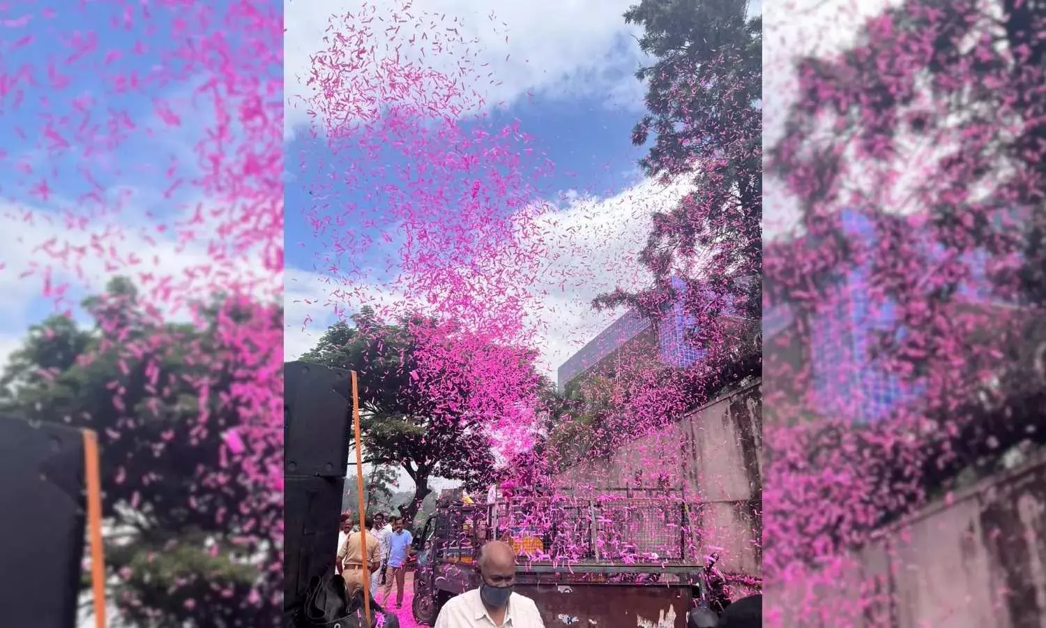 Hyderabad turns pink: BRS cadre cheer party’s candidates for upcoming poll