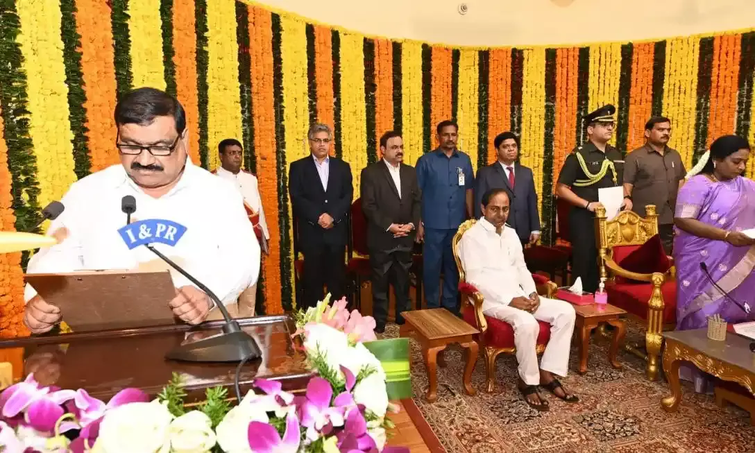 MLC Patnam Mahender Reddy sworn in as minister into KCRs cabinet