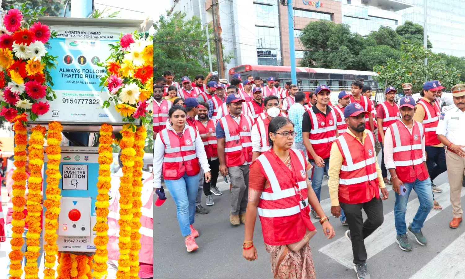 Now, Cyberabad walkers can use 44 pelican signals to stop traffic, cross road