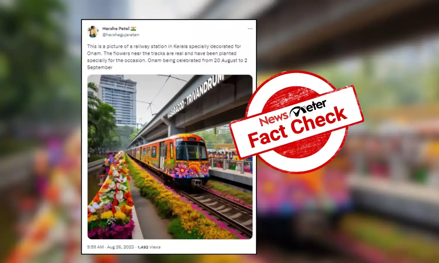 Fact Check: Image of Kerala train decorated for Onam is AI-generated