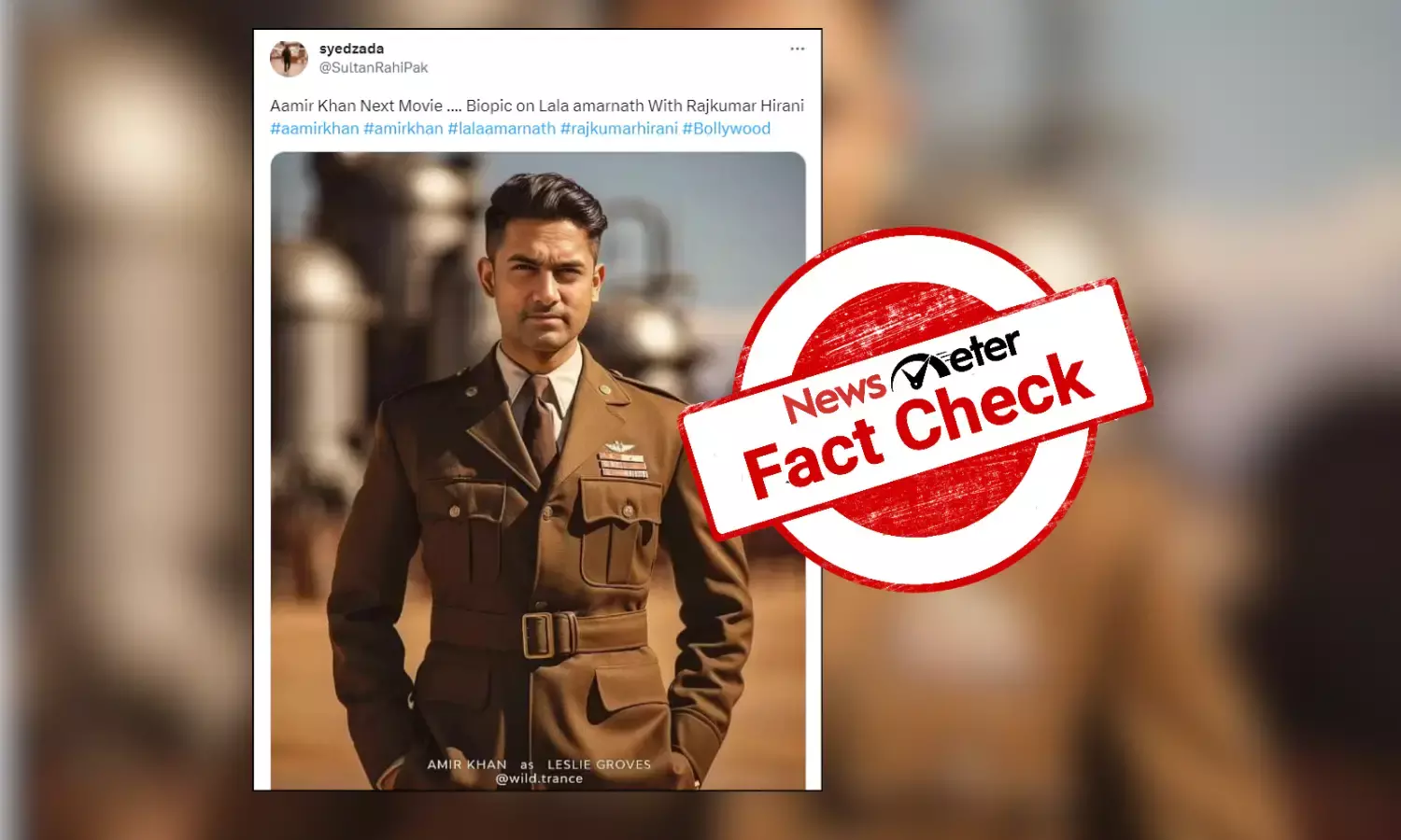 Fact Check: AI-generated photo shared as Aamir Khans  first look in Lala Amarnath biopic