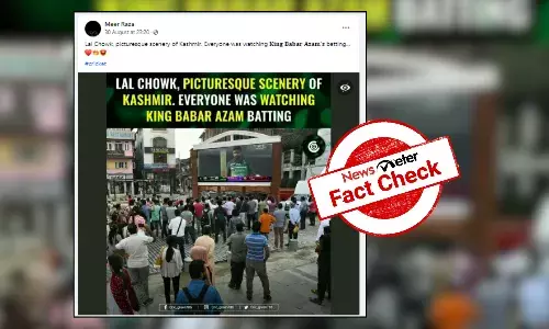 Fact Check: Image of crowd watching Babar Azam live at Srinagar’s Lal Chowk is morphed