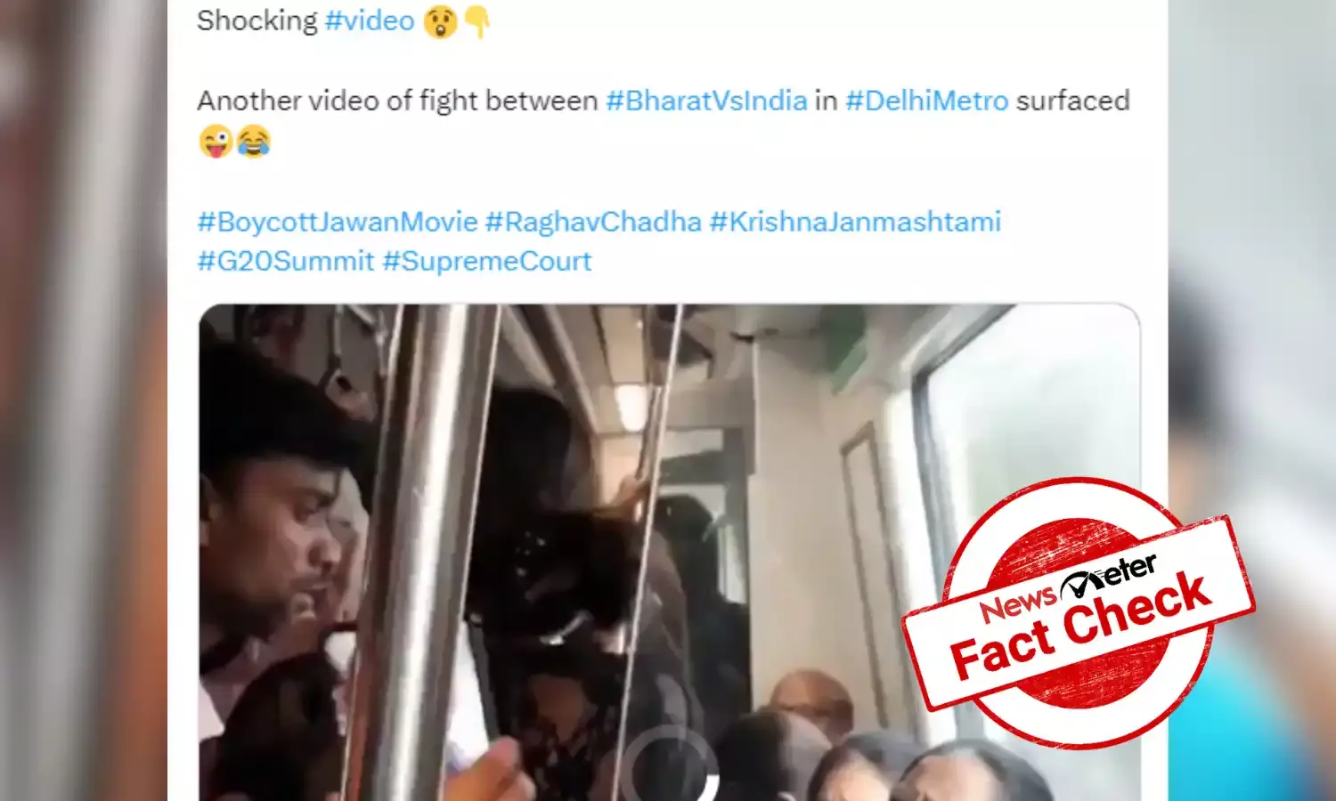 Women fighting in metro over India to Bharat name change row? Read the fact check