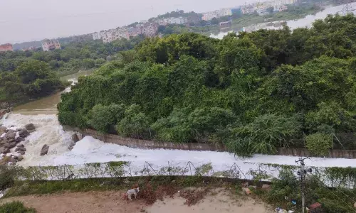 Rainwater, industry waste cocktail cause chemical foam on Kukatpally streets