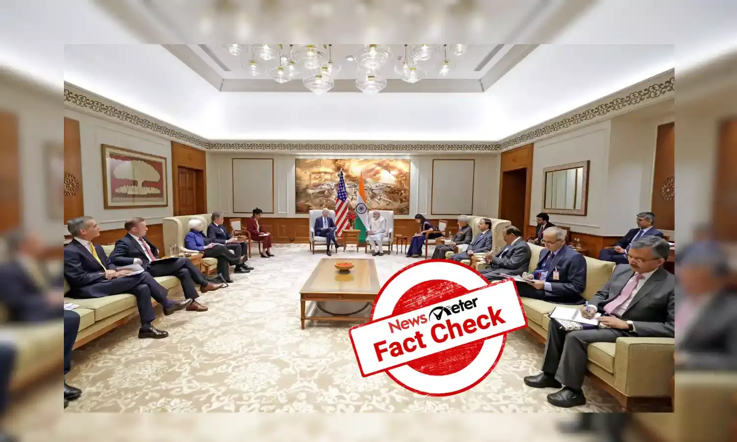 Morphed image shows Krishna painting at PM Modi and US President Biden G20 meeting