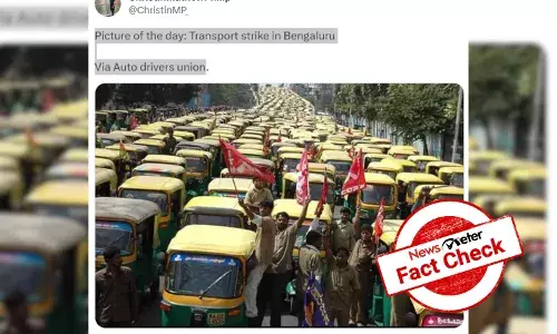 Old image of auto rikshaw drivers protest shared as Bengaluru bandh