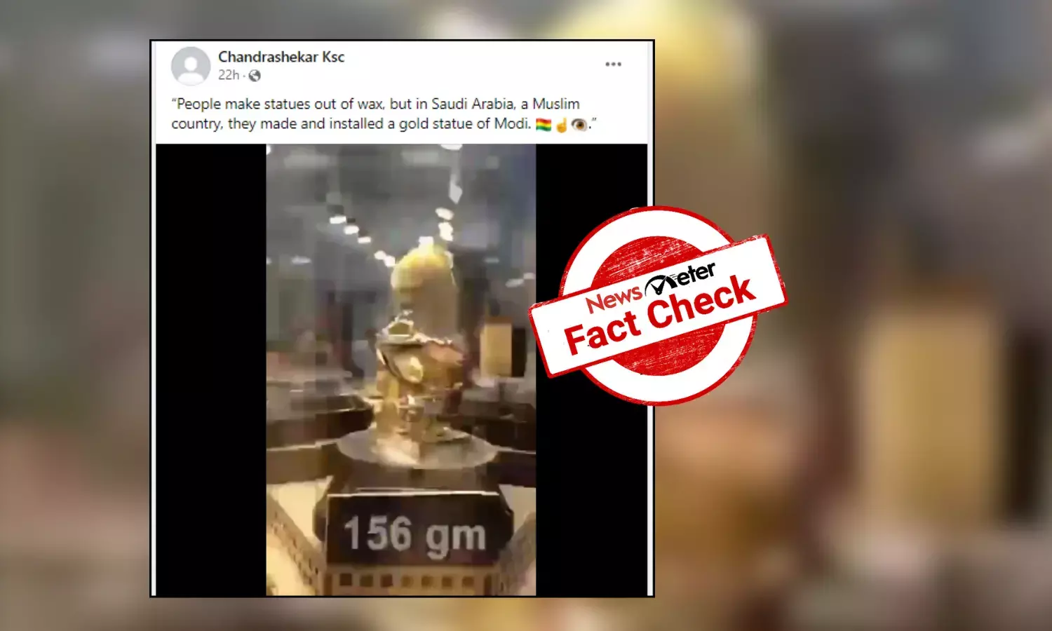 Fact Check: Gold statue of PM Narendra Modi viral with misleading claim