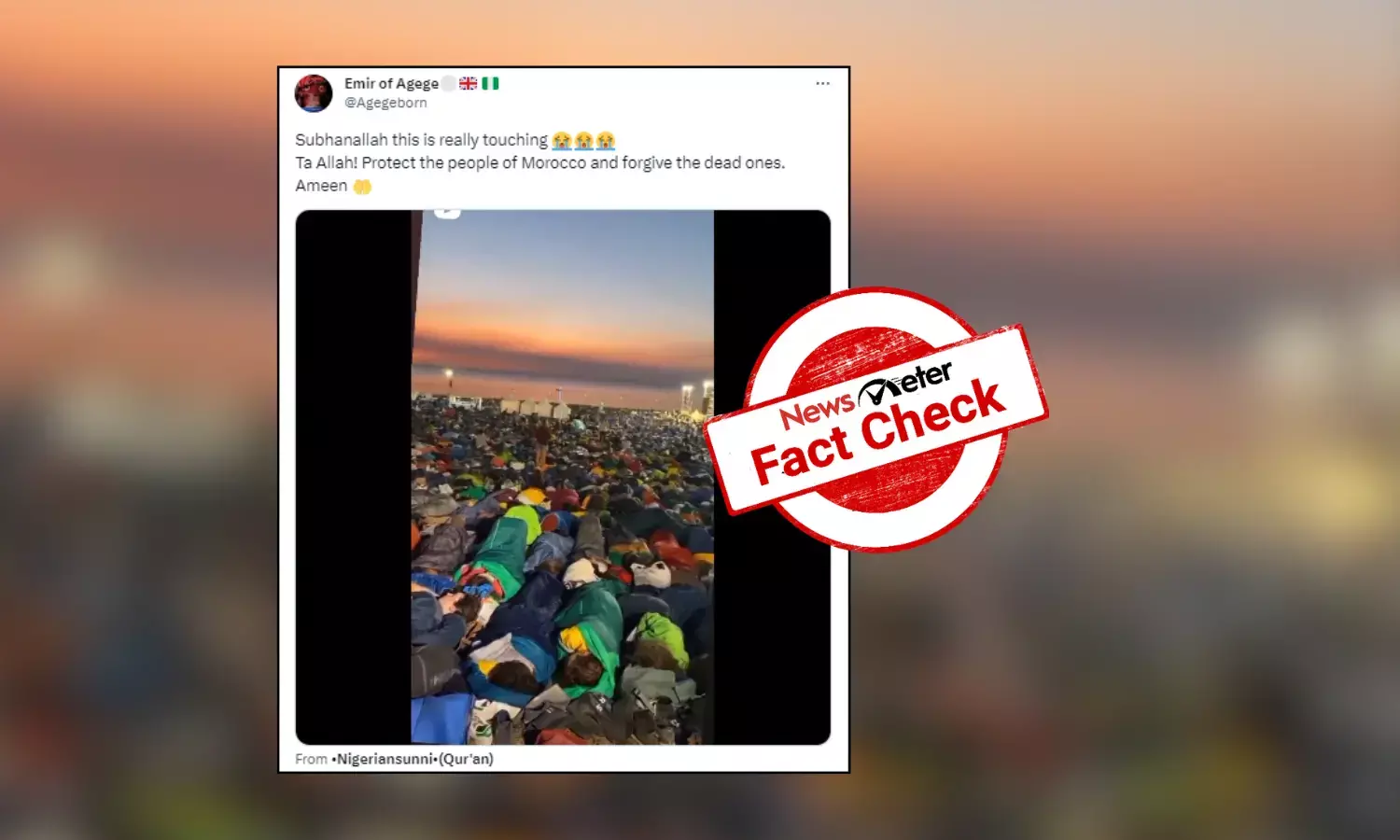 Fact Check: Video showing people sleeping in open is not from earthquake hit Morocco