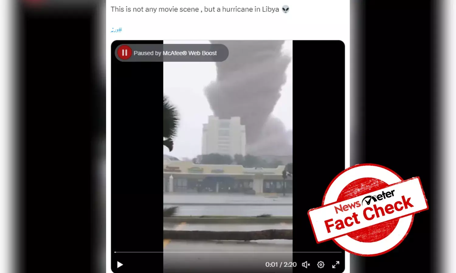 No, the cyclone video is not from Libya