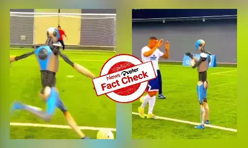 Fact Check: Doctored video shows Kylian Mbappe playing soccer with a robot