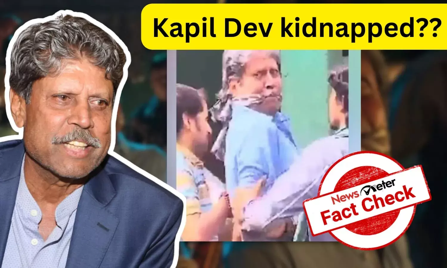 Fact Check: Does viral video show cricket legend Kapil Dev being abducted? Fact Check: Does viral video show cricket legend Kapil Dev being abducted?