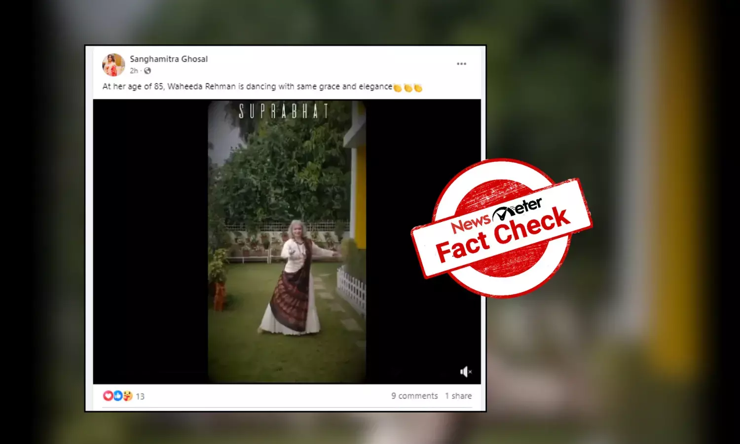 Fact Check: Viral video does not feature Waheeda Rahman dancing to a Bollywood song