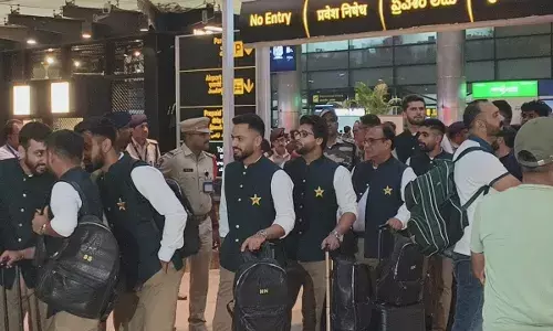 Babar Azam led Pak team arrives in Hyderabad for first ODI clash in India in 7 years