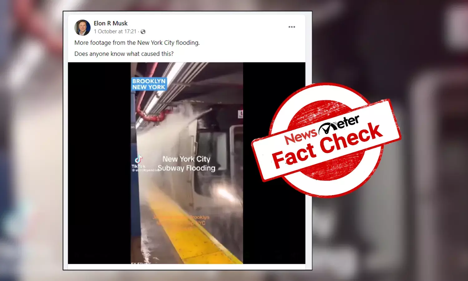 Fact Check: Video of flood water in New York pouring onto running train underground is not recent