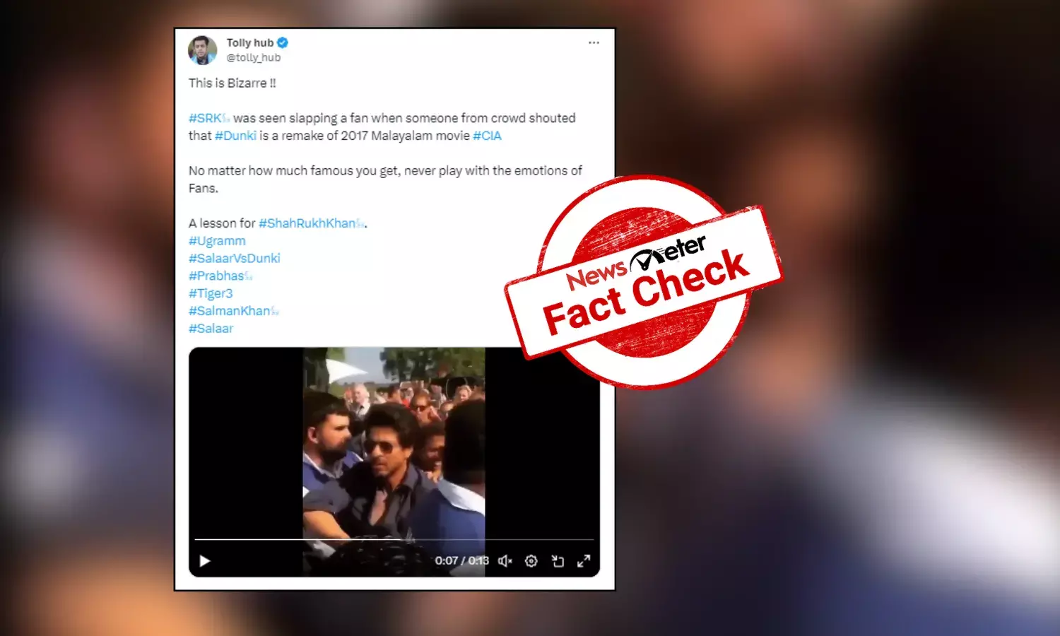 Fact Check: Old video of SRK pushing fan falsely linked to upcoming movie Dunki