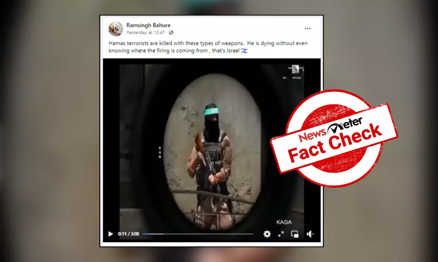 Fact Check: Video game clip shared as Israeli sniper killing Hamas fighter