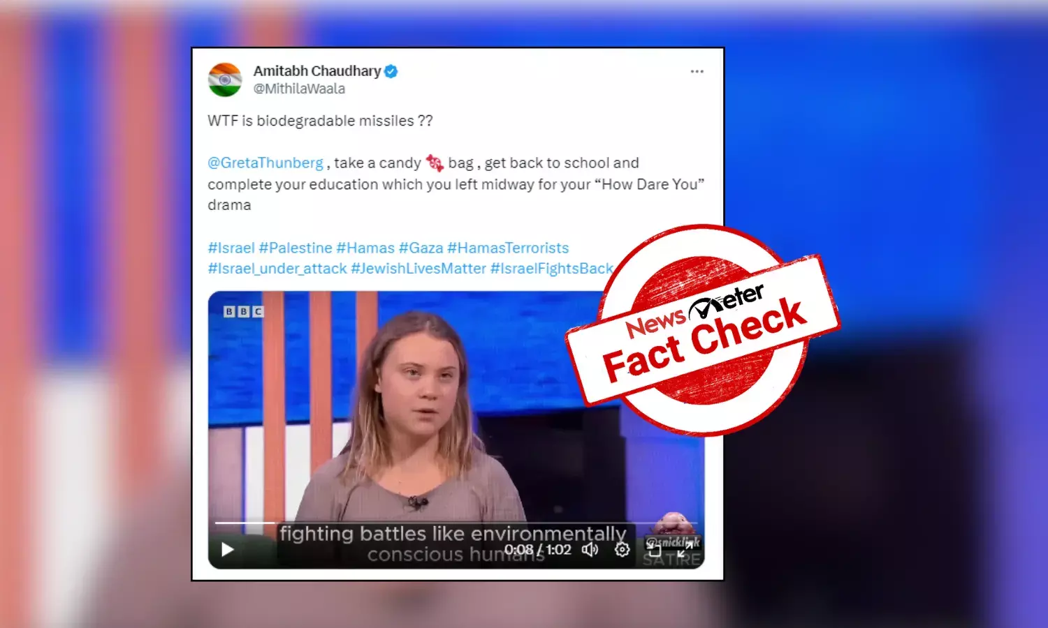 Fact Check: Edited video shows Greta Thunberg advocating for green missiles, vegan grenades