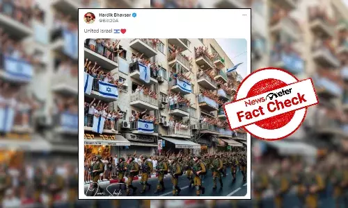 Fact Check: AI-generated image shared as people applauding Israeli army from balconies