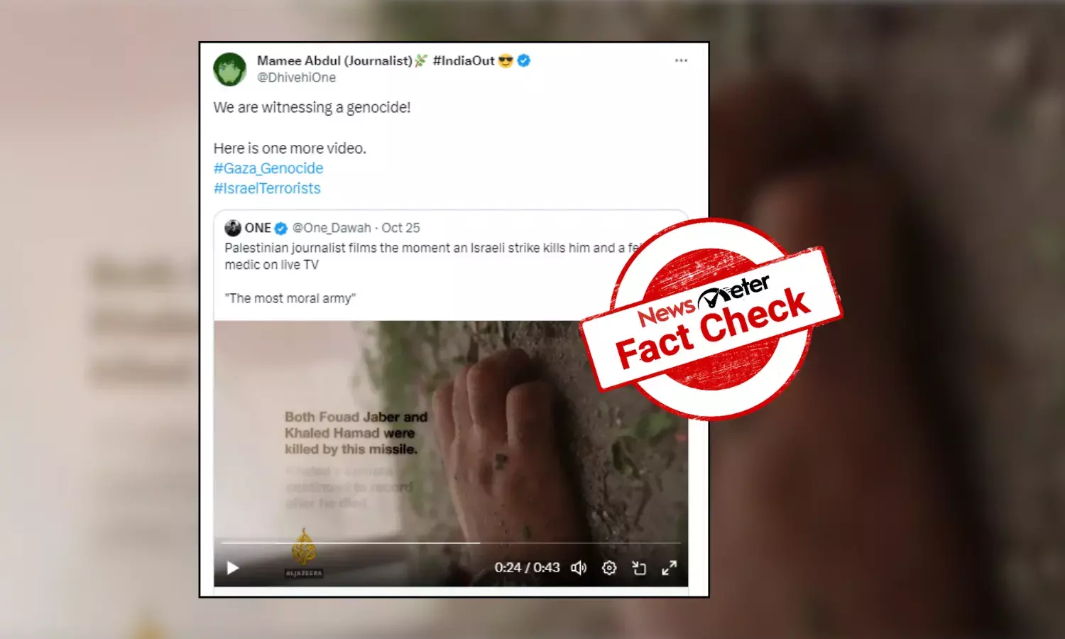 Fact Check: Old video of Palestinian reporter dying on camera shared as recent casualty in Gaza