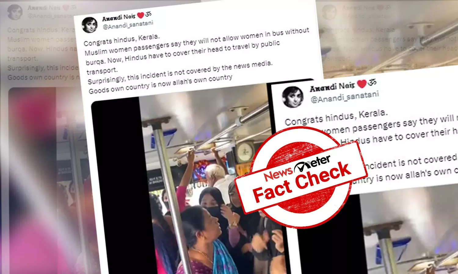 Video of students protesting bus ignoring stop in Kerala shared with communal spin