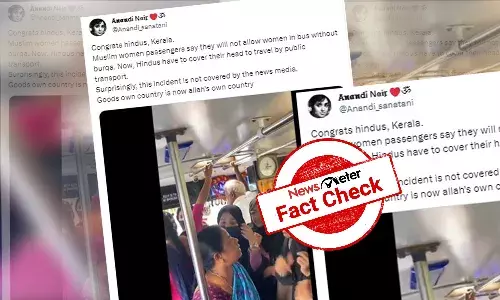 Video of students protesting bus ignoring stop in Kerala shared with communal spin