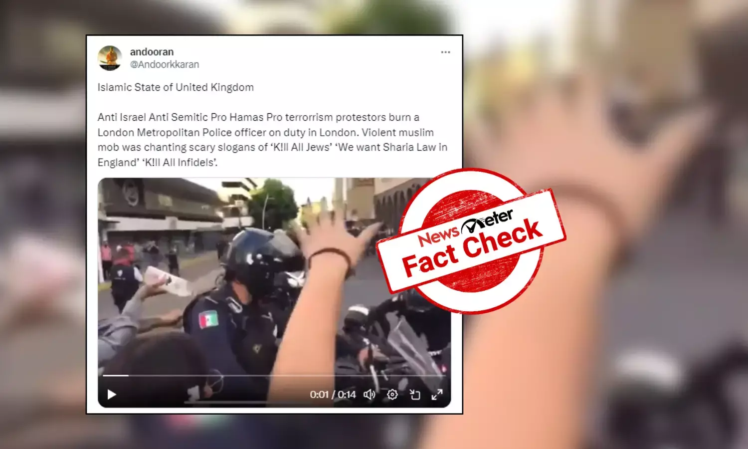 Fact Check: Video from Mexico falsely shared as pro-Hamas protestors attacking cops in London