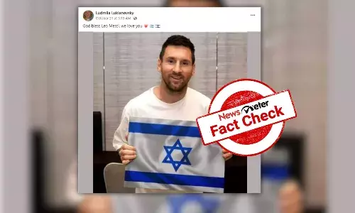 Fact Check: Viral image of footballer Lionel Messi holding Israeli flag is photoshopped