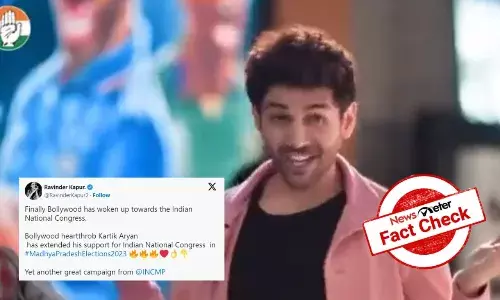Fact Check: Morphed ad links actor Karthik Aryan with Congress; actor clarifies